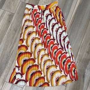 NWT Traffic People Multicolor A-Line pleated Skirt